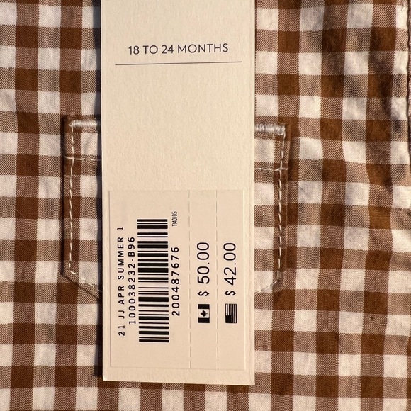 Janie and Jack onesie bubble brown & white checkered 18-24 months NWT - Picture 7 of 7
